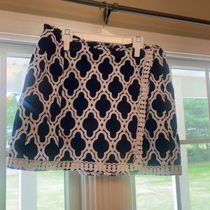 Adorable Blue and White Pattern Wrap Skort